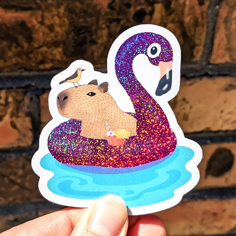 Built to Chill Capybara Sticker