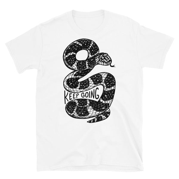 Keep Going Black & White Snake Unisex T-Shirt