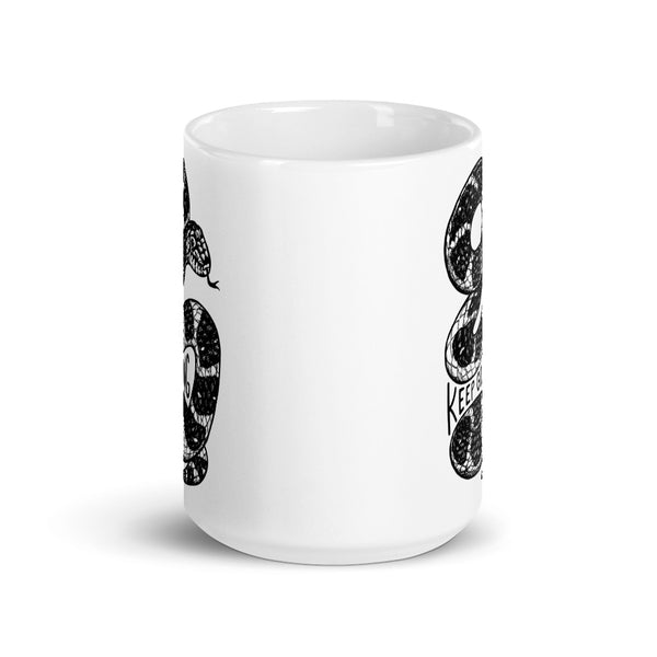 Keep Going Black & White Snake Mug